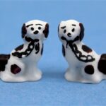 OA52 Pair Of Staffordshire Dogs brown and white