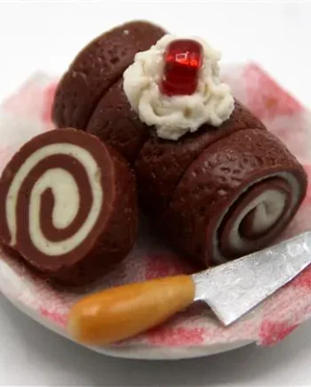 Chocolate Roll on a plate