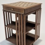 Vintage British made 12th Dolls House Furniture Swivel Book Table  VG011