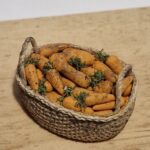 12th scale Doll House Food Basket of Carrots  by Mouse house  FRV24a