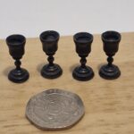 12th scale Dolls House  Set of 6  Metal Goblets   RA52