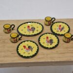 12th scale Dolls House  Hand Painted Plates and Cups  Victoria Fasken   RA40