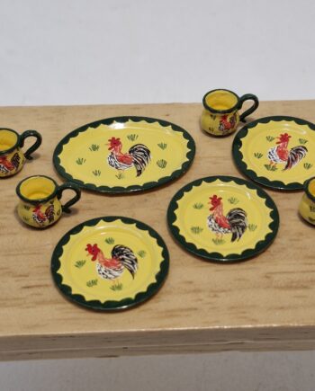 12th scale Dolls House  Hand Painted Plates and Cups  Victoria Fasken   RA40