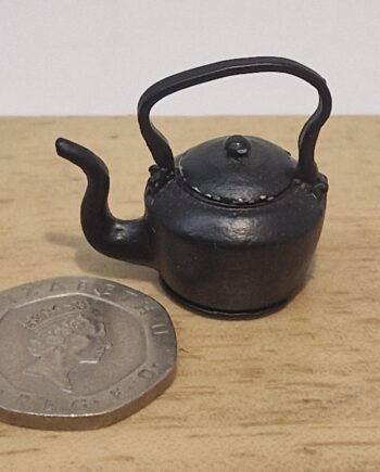 12th scale Dolls House Miniature  Black Kettle removable Lid   RC06