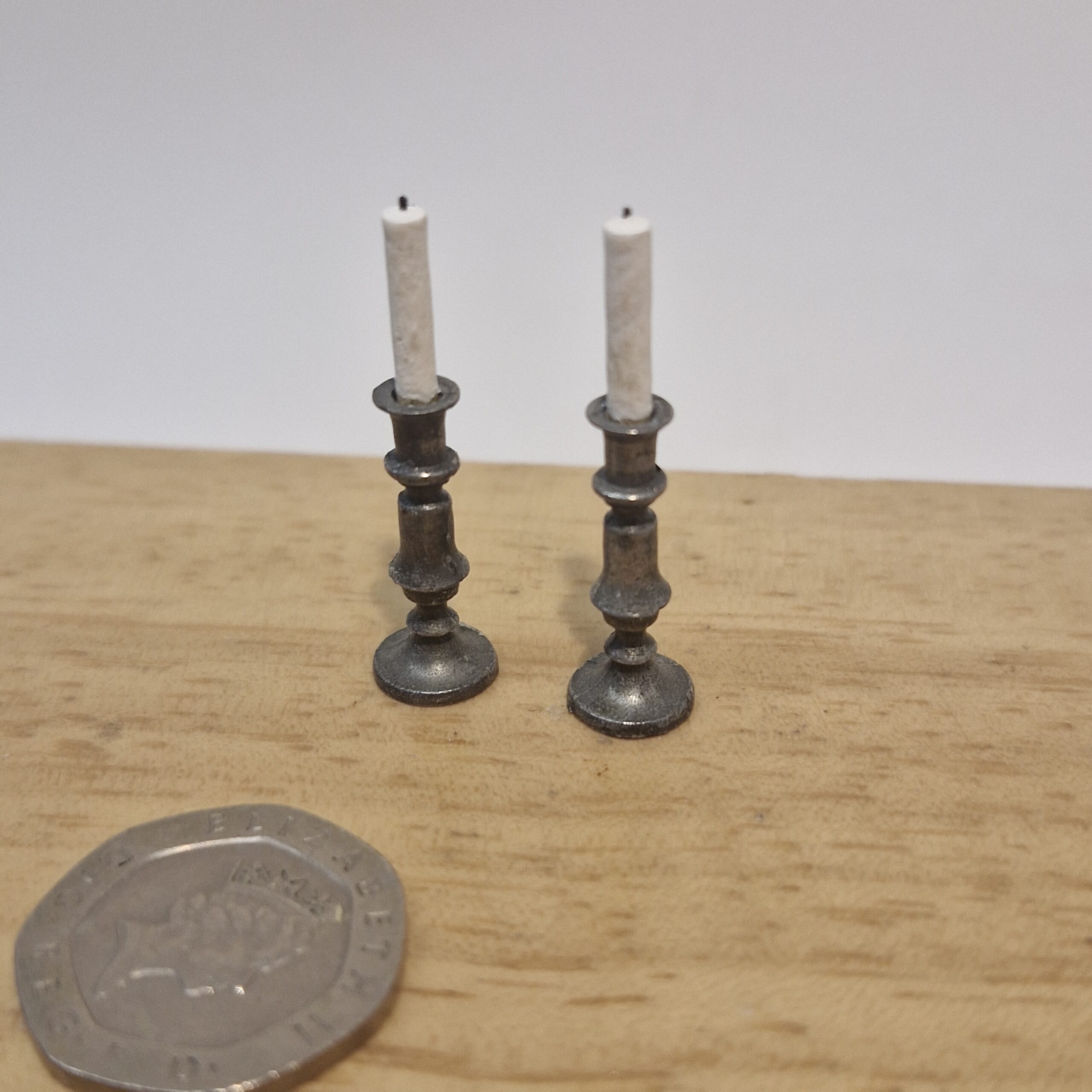 12th scale Dolls House Miniature Pair of Candle Stick RC15
