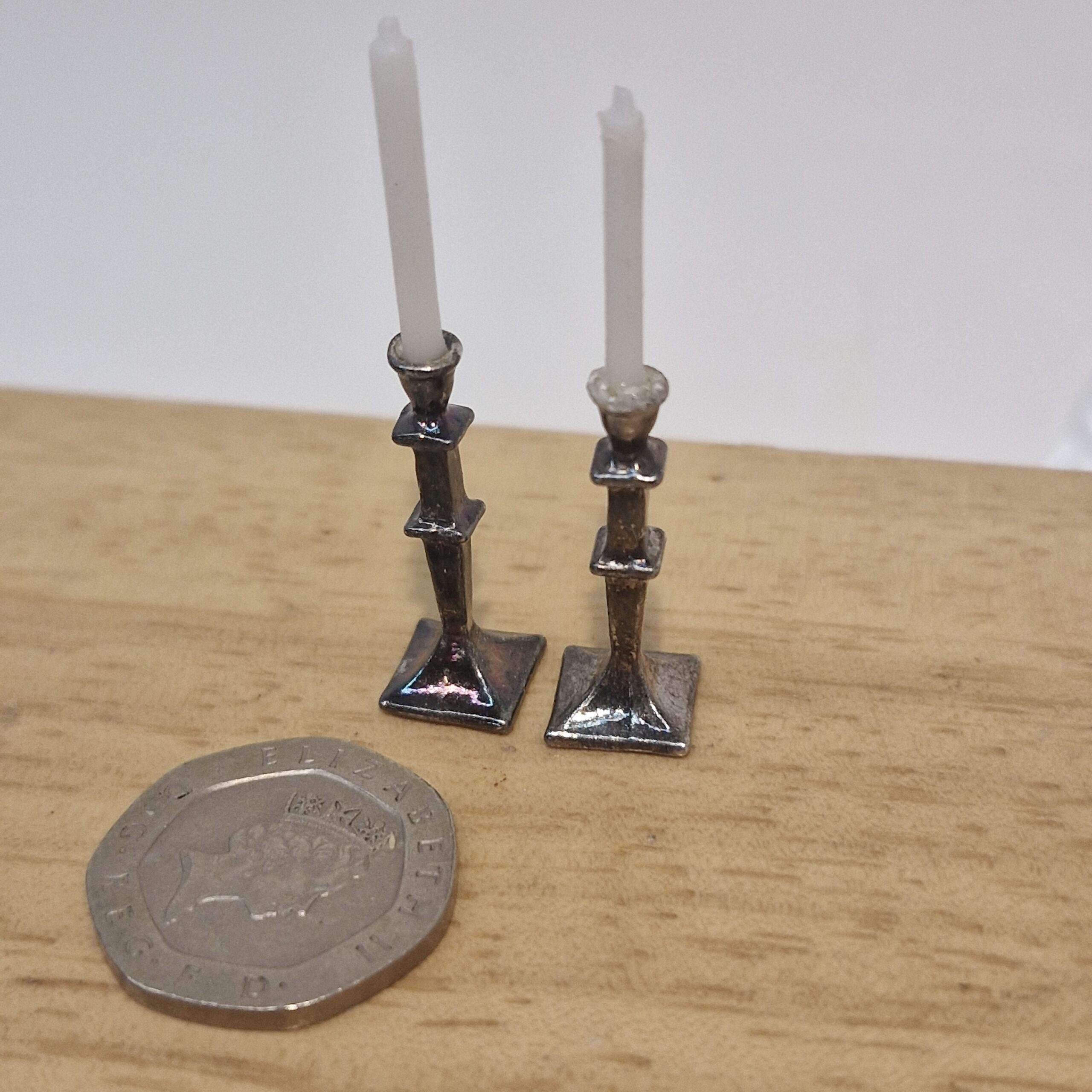 12th scale Dolls House Miniature Pair of Candle Stick RC17