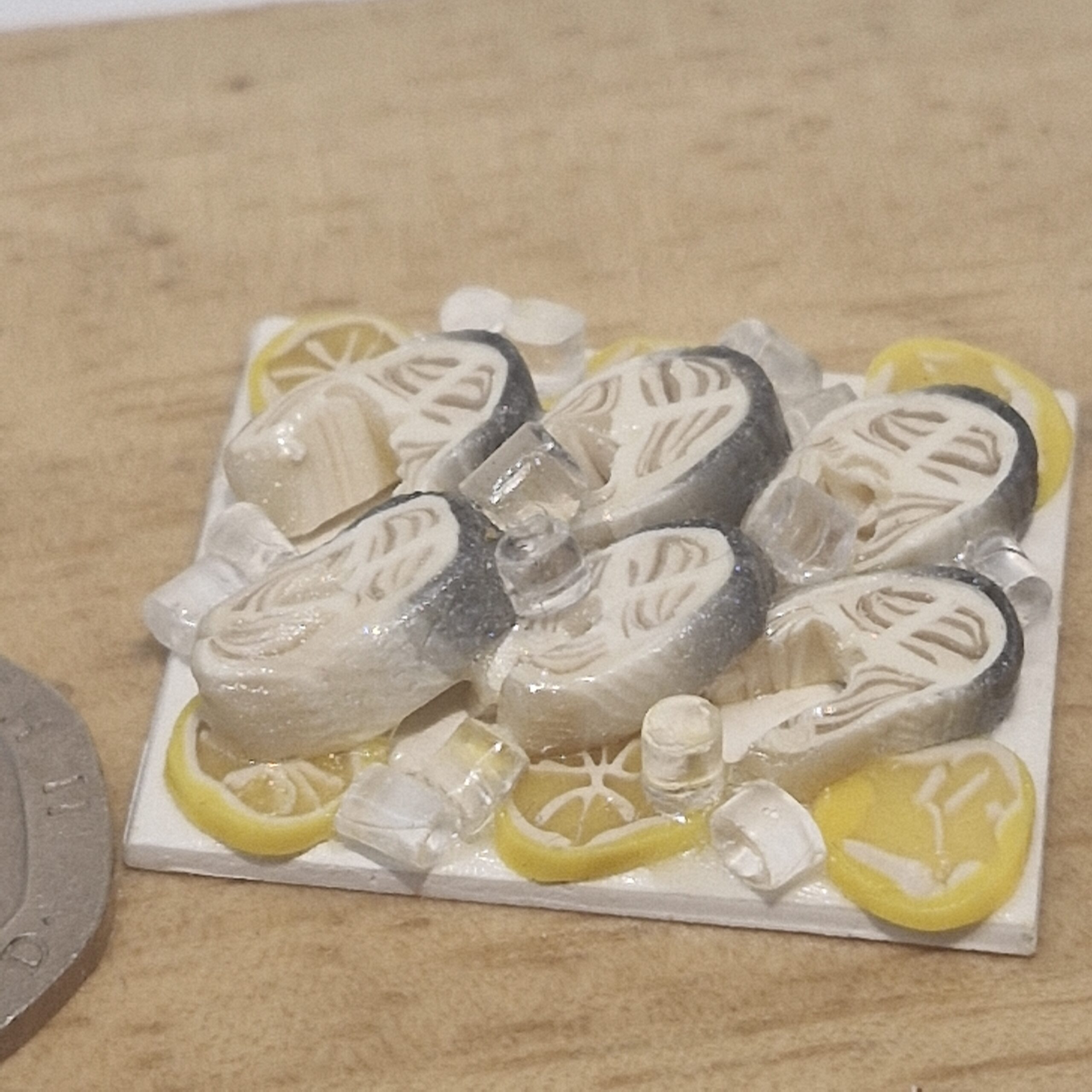 12th scale Dolls House Miniature Cod Steaks Fish RD12