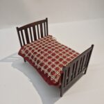 1/12th Scale Dolls House  Mahogany Double Bed Artisan Made Signed  RE85