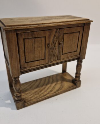 1/12th Scale Dolls House Oak  Tudor Court Cupboard  British made  RE90