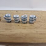 12th scale Dolls House  Cornish Ware Ceramic  set 4 Cups/Mugs 5948