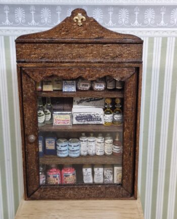 1/12th scale Doll House, Wall Cabinet  Chemist shop Display  CHE24