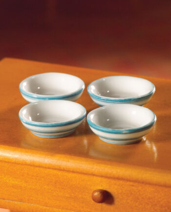 12th scale Dolls House  Cornish Ware Ceramic set 4 Bowls 5947