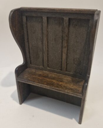 1:12th Dolls House Furniture,  Dark Wood Settle  FHE10