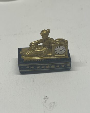 Doll House 12th Scale, Gold Ormolu-Style Clock, D6359a