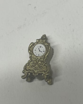 Doll House 12th Scale, Gold Mantel Clock, D1582