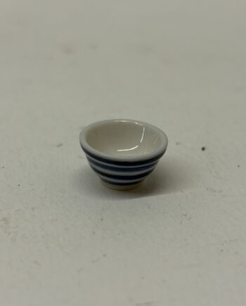 1/12th Scale, Dolls House Miniatures: Blue Striped Bowl , PF30
