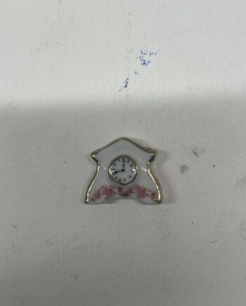 Doll House 12th Scale, Ceramic Rose Clock, D2379