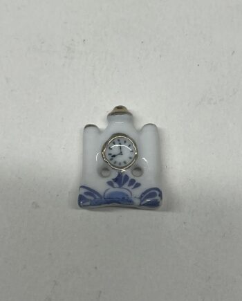Doll House 12th Scale, Blue Ceramic Clock, D066a