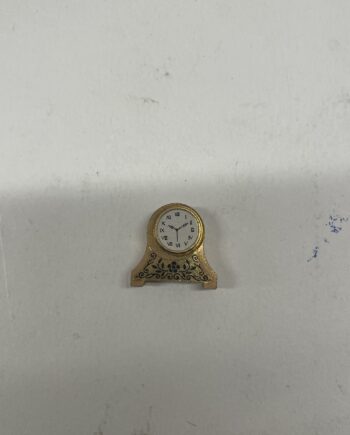 Doll House 12th Scale, Golden Mantel Clock, D3988a