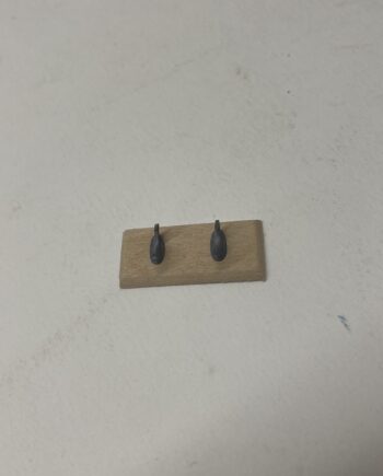 1:12TH Scale Dolls House Furniture, Double Wooden Coat Hook HF014