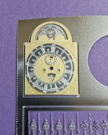 12th scale miniature  Clock face with hands   by Ironwork and Black Country miniatures.  IRSC1