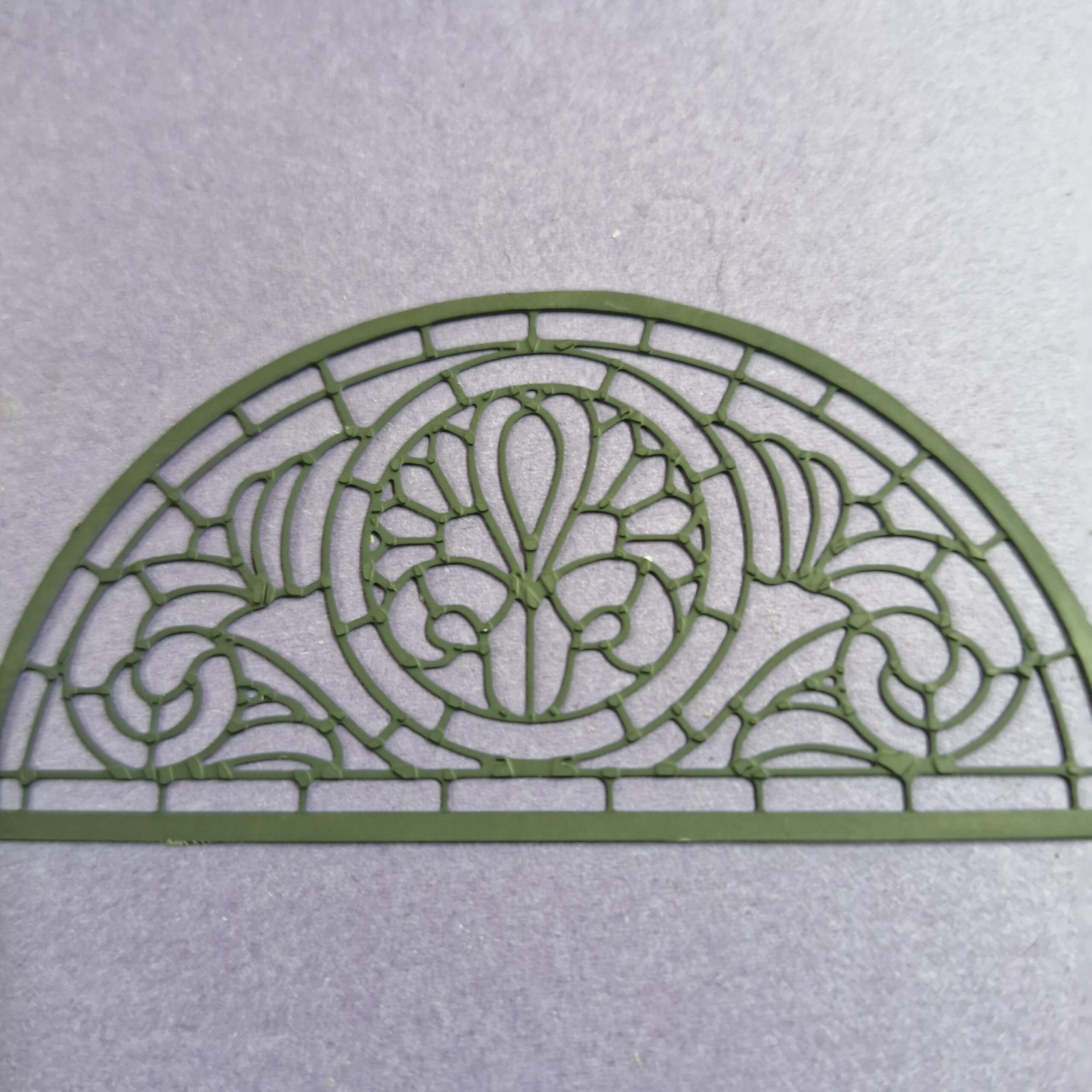 12th scale 1/2 Round Fan Lead Light windows by Ironwork IRLWHR