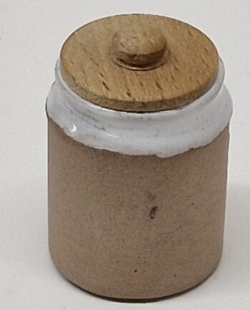 12th scale  Ceramic Storage Jar  with wooden lid  M51