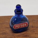 12th scale   Blue Bristol Glass Bottle  T35