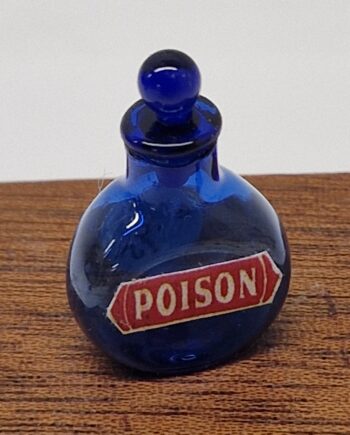 12th scale   Blue Bristol Glass Bottle  T35