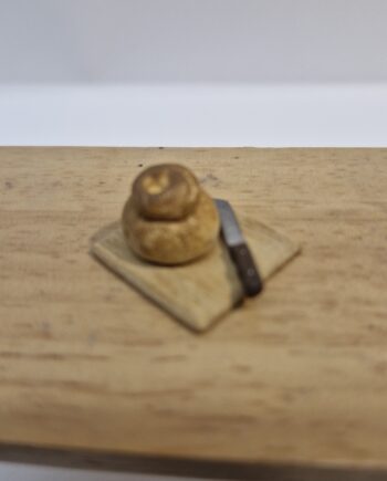 1/12th Scale Dolls House Miniature Round Loaf of Bread on Board    TG41