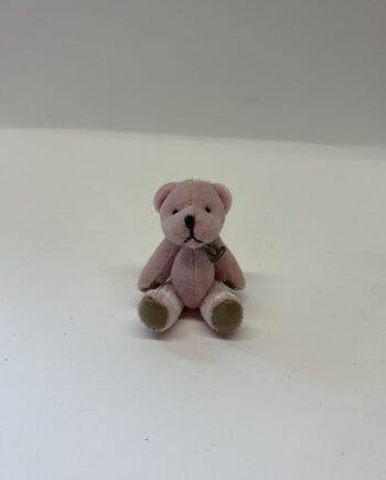 1:12th Dolls House Teddy Bear, Russ Berrie Pink Birthstone Bear, TE21