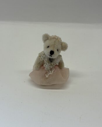 1:12th Dolls House Teddy Bear, Pink Dress Bear, TE22