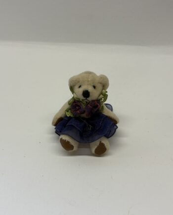 1:12th Dolls House Teddy Bear, Blue Dress Bear, TE23