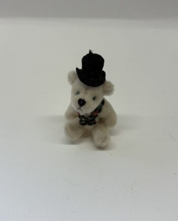1:12th Dolls House Teddy Bear, White Fancy Bear, TE27