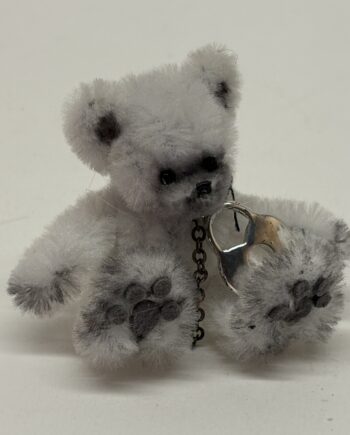 1:12th Dolls House Teddy Bear, Silver Heart Teddy, TE31
