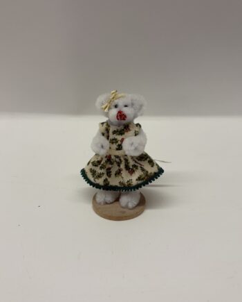 1:12th Dolls House Teddy Bear, Perry Bears White Christmas Teddy, TE41