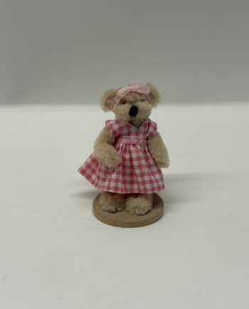 1:12th Dolls House Teddy Bear, Perry Bears Pink Dress Bear, TE42