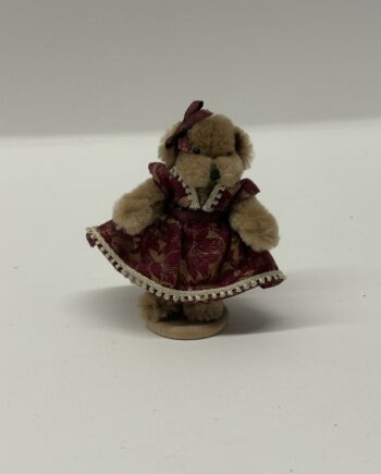 1:12th Dolls House Teddy Bear, Perry Bears Red Dress Teddy, TE45