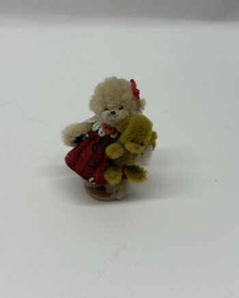 1:12th Dolls House Teddy Bear, Red Plaid Teddy, TE50