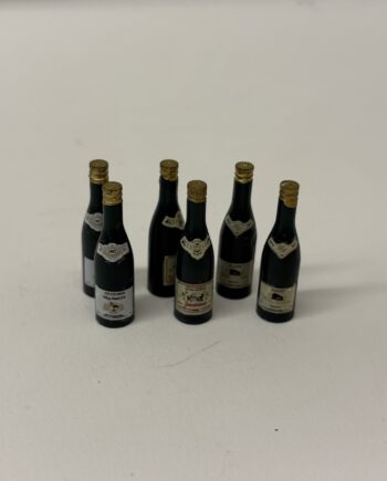 1:12th Scale Dolls House Miniatures - 6pcs Wine Bottles Pack, OFL12