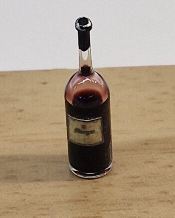 12th scale Dolls House Miniature  Red Wine in real glass Bottle  RC32