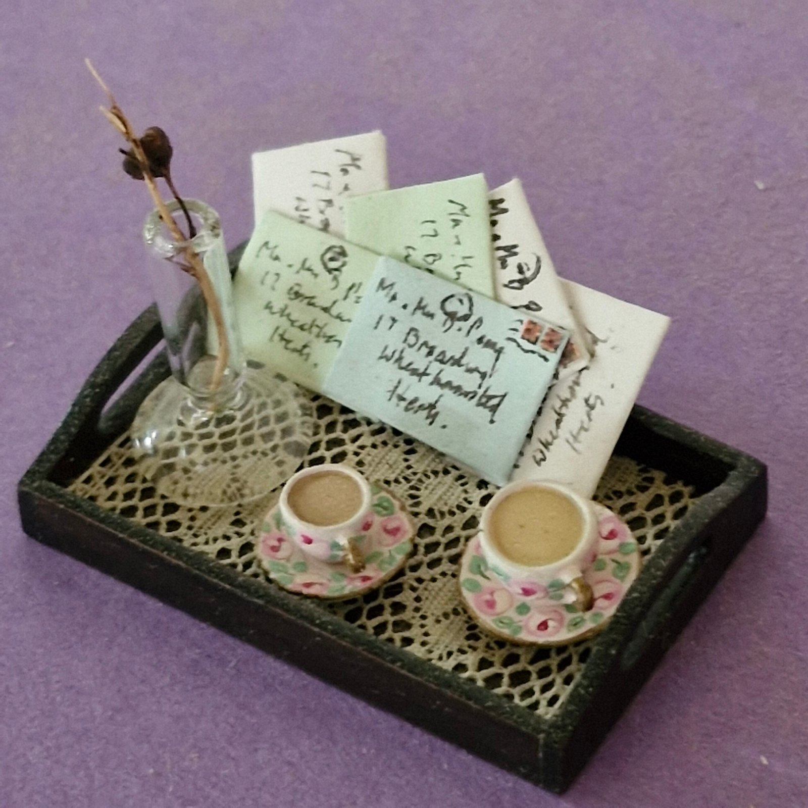 1:12th scale Dolls House Tea Tray British made VEF28