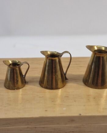 1:12th scale Dolls House, Set of 3 Solid Cooper Jugs  British made    VS06