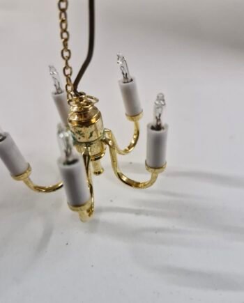 1/12 Dolls House Light - 5 Arm Candle   Chandelier - Wired   LT6026