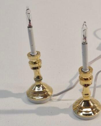 1/12 Dolls House Light   Pair of Candle sticks    - Wired     LT104a