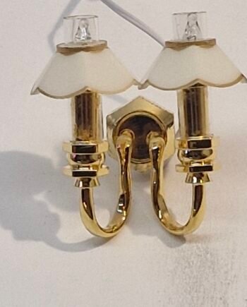 1/12 Dolls House Light  Twin Wall Light          - Wired     LT114a