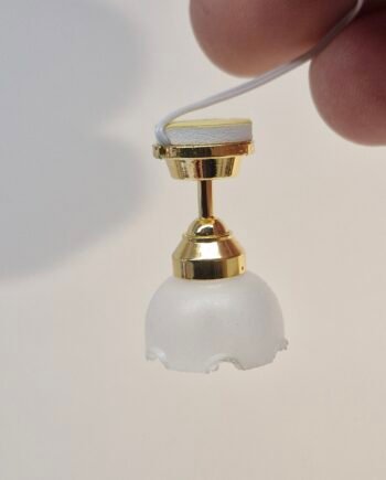 1/12 Dolls House Light Ceiling Light  white  shade  - Wired   DL14