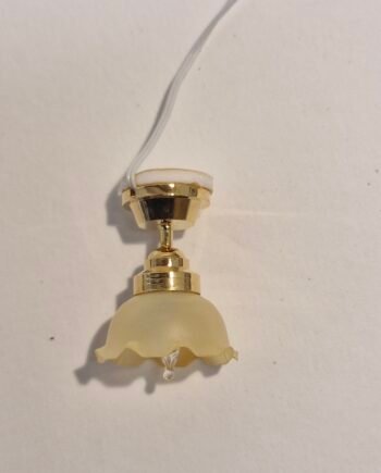 1/12 Dolls House Light Ceiling Light  Yellow shade  - Wired   DL11