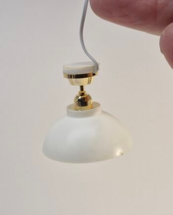 1/12 Dolls House Light Ceiling Light  white  shade  - Wired   DL15