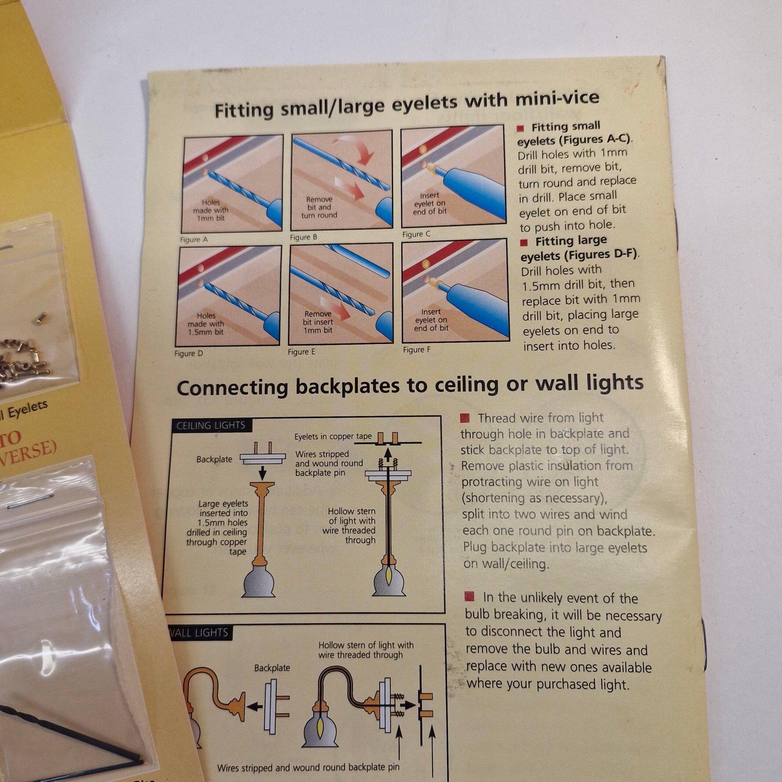 12th scale Dolls House Light Easy Wiring Kit using Copper Tape. DE009